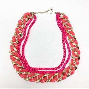 Nordstrom Pink and Gold Toned Chain Necklace